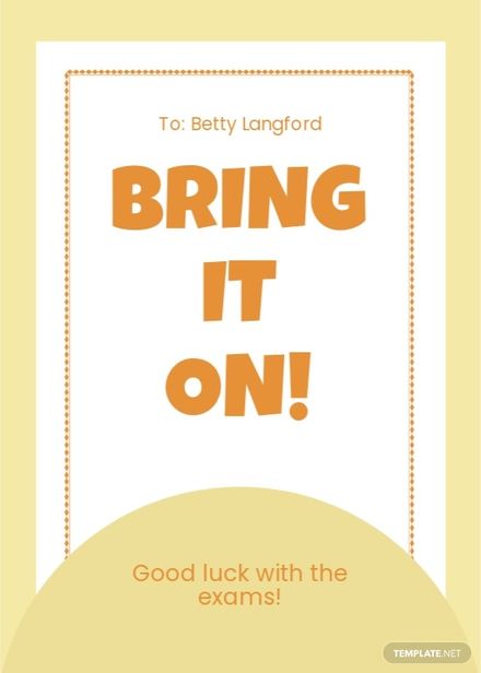 Good Luck For Exam Card Template - Google Docs, Illustrator, Word, PSD ...
