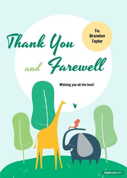Good Bye And Good Luck Card Template