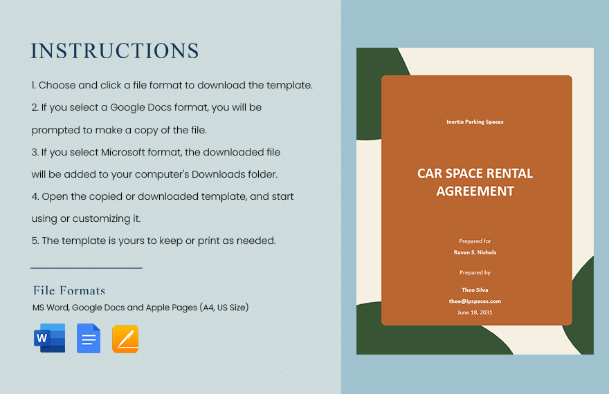 Car Space Rental Agreement Template