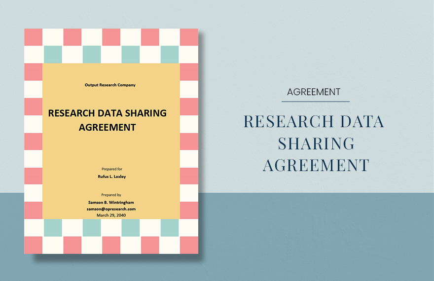 Research Data Sharing Agreement Template in Word, Google Docs, Apple Pages