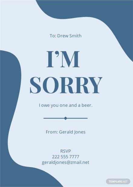 Free Simple Apology Card Template