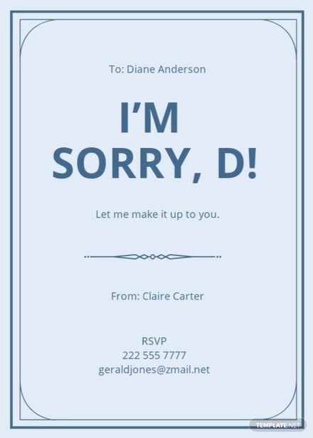 Apology Card Free Template