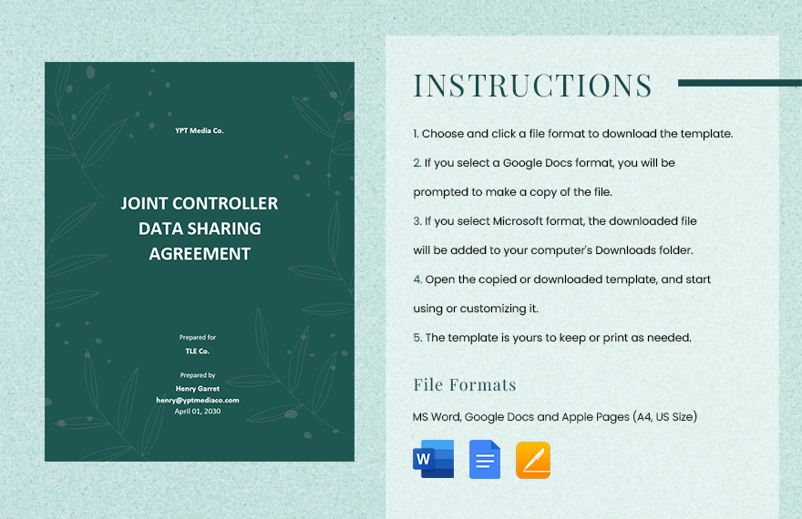 Joint Controller Data Sharing Agreement Template