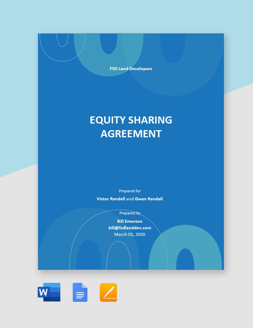 Equity Sharing Agreement Template Download In Word Google Docs 