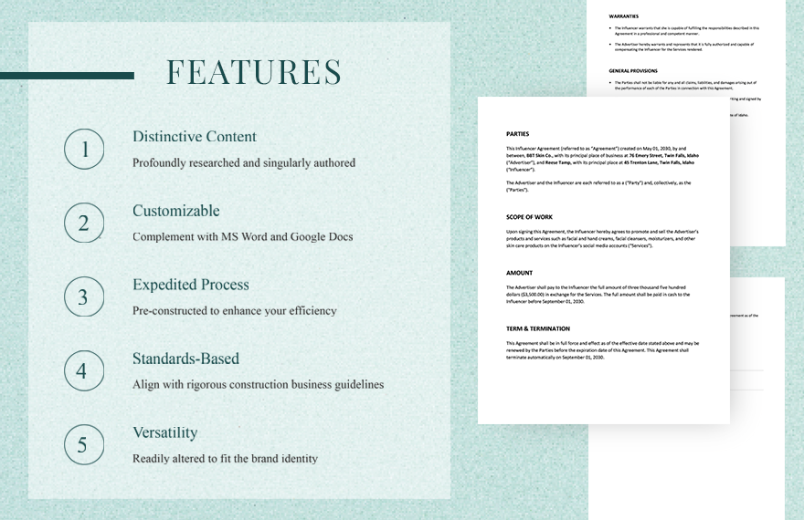 Simple Influencer Agreement Template