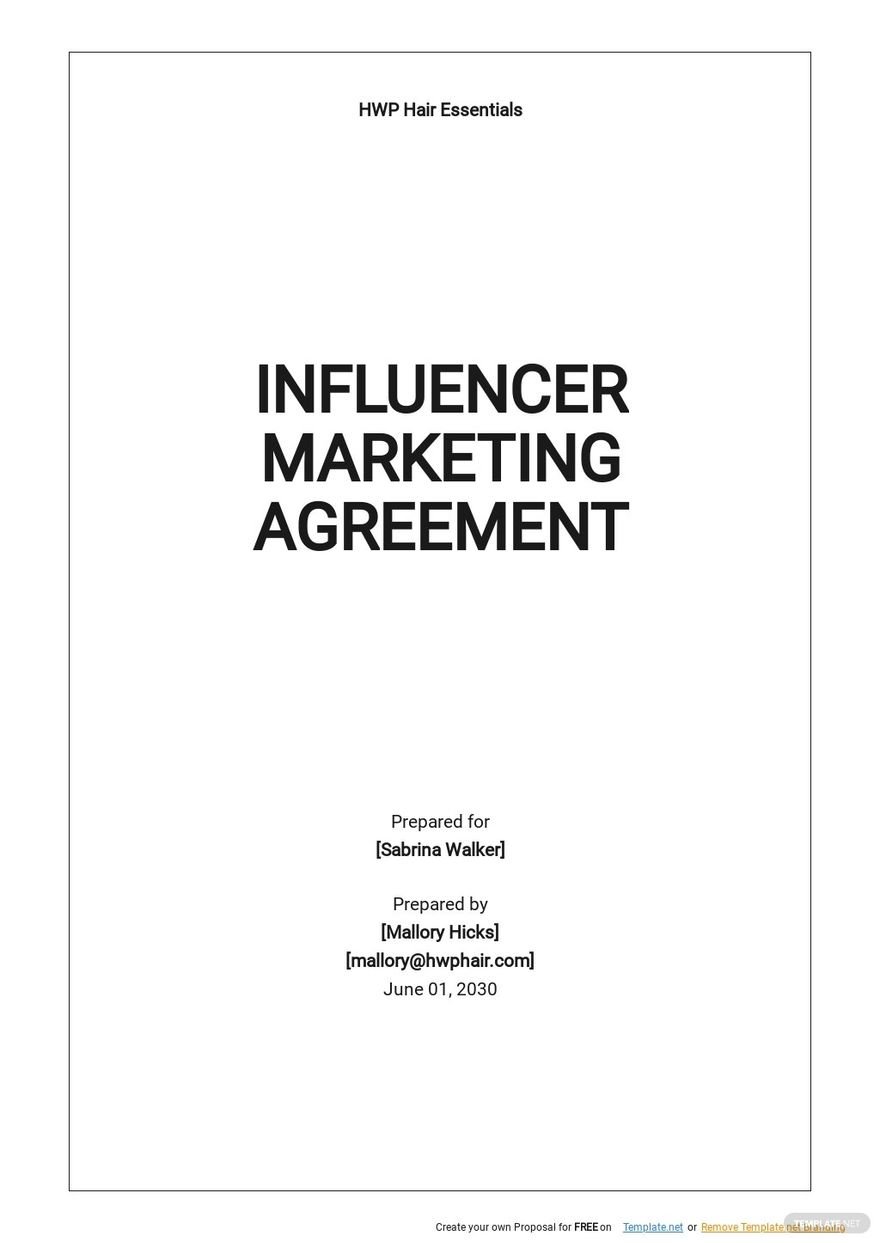 Influencer Marketing Agreement Template