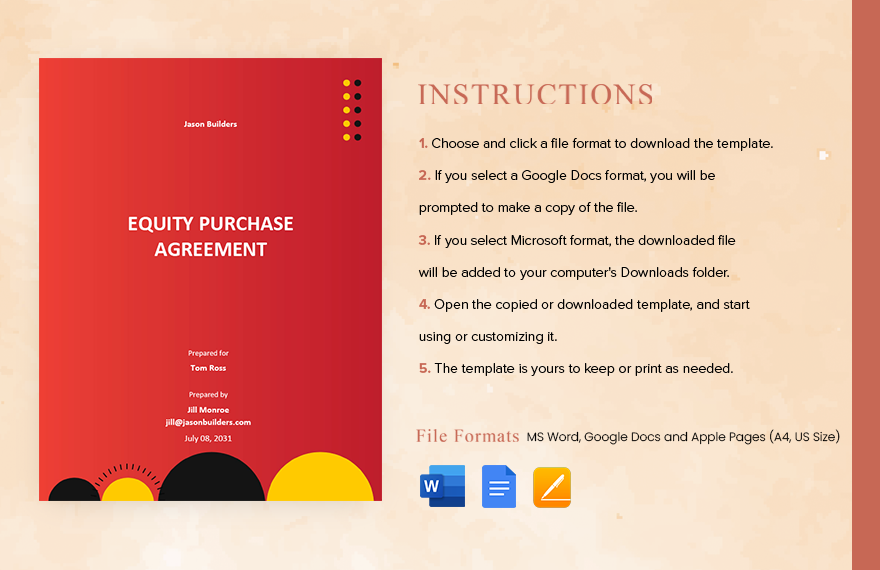 Equity Purchase Agreement Template