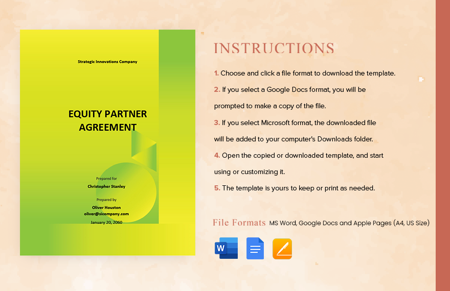 Equity Partner Agreement Template 