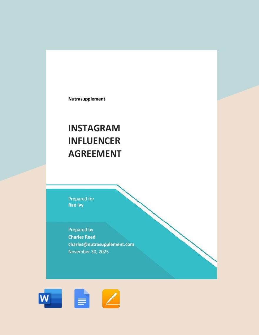 Instagram Influencer Agreement Template
