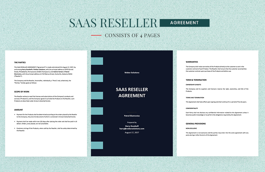 SaaS Reseller Agreement Template