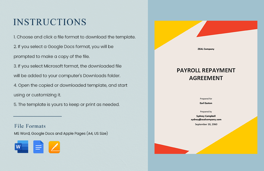 Payroll Repayment Agreement Template 