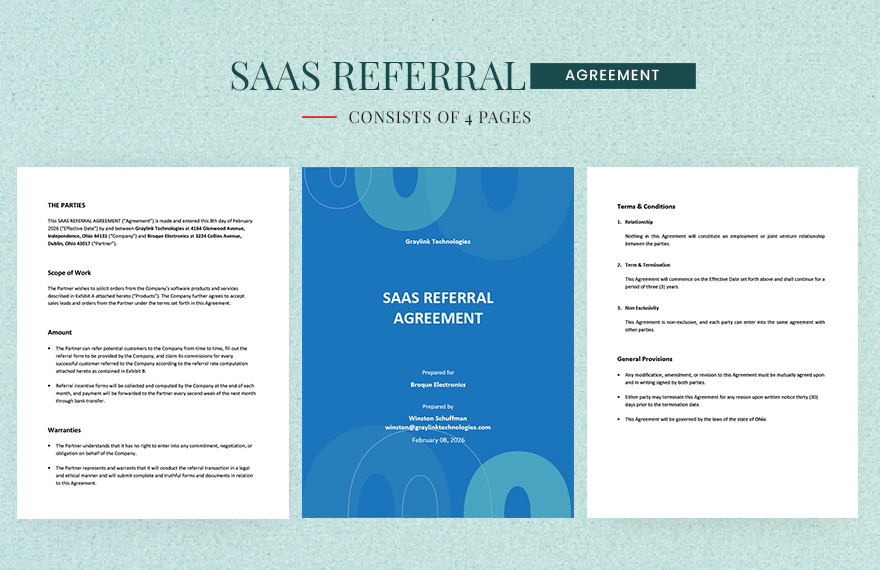 SaaS Referral Agreement Template