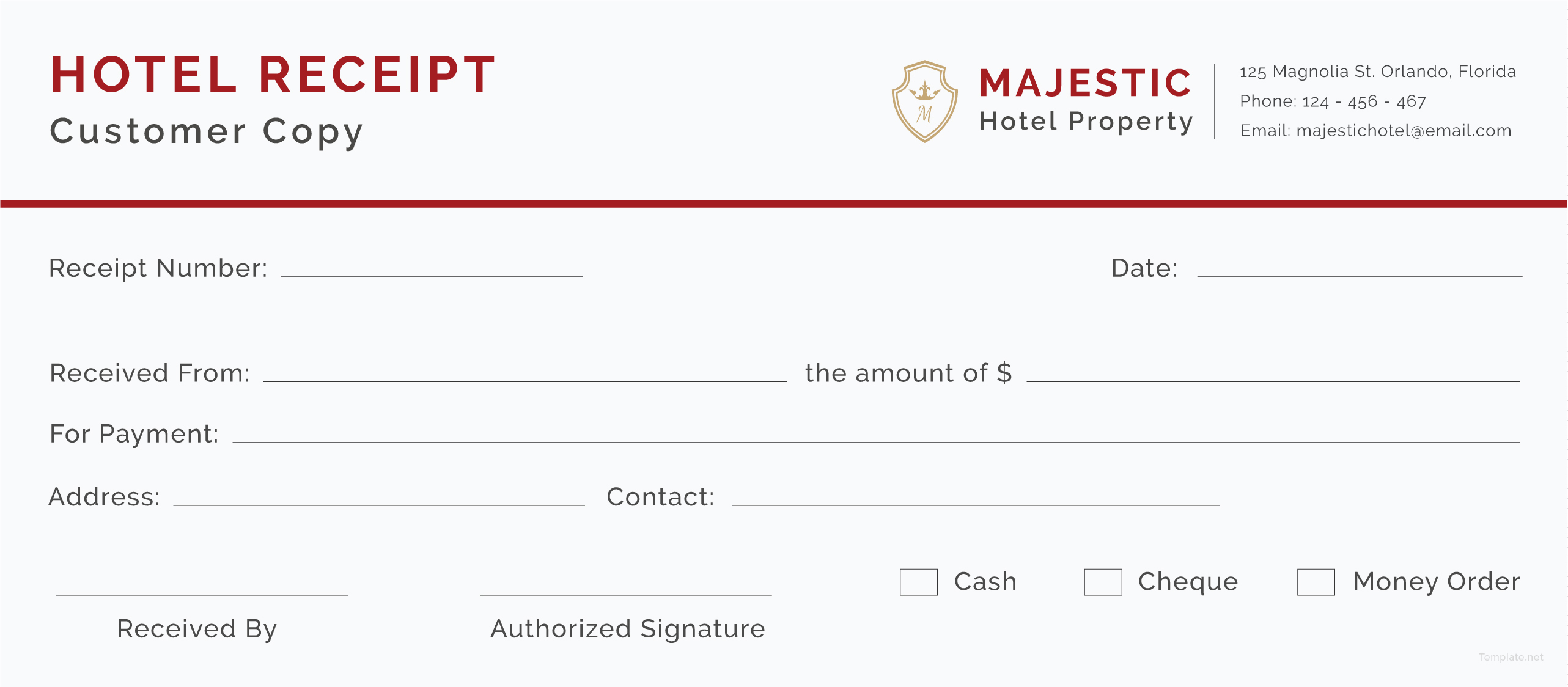 Receipt Of Accommodations Template Great Receipt Forms