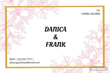 Free Elegant Wedding Reception Card Template