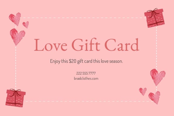 Free Love Gift Card Template