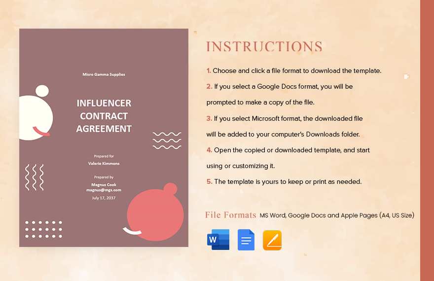 Influencer Contract Agreement Template
