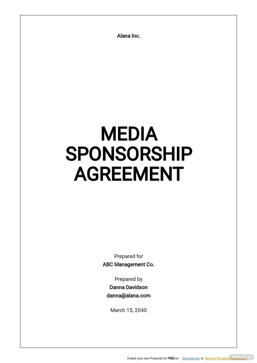 Media Sponsorship Agreement Template