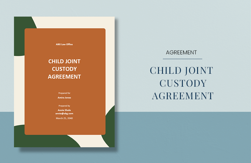 Child Joint Custody Agreement Template