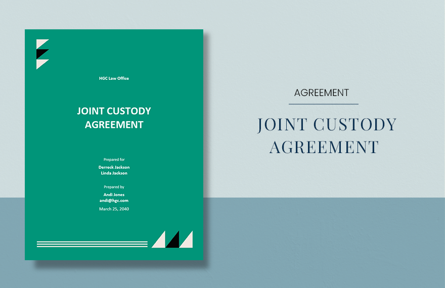 Joint Custody Agreement Template in Apple Pages, Imac