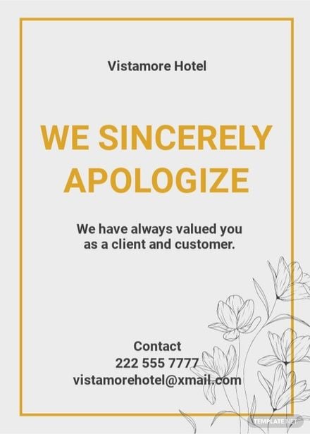 Free Business Apology Card Template
