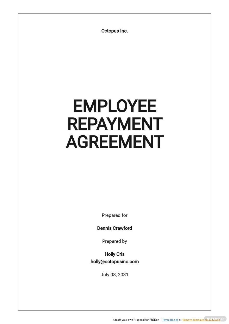 Employee Repayment Agreement Template