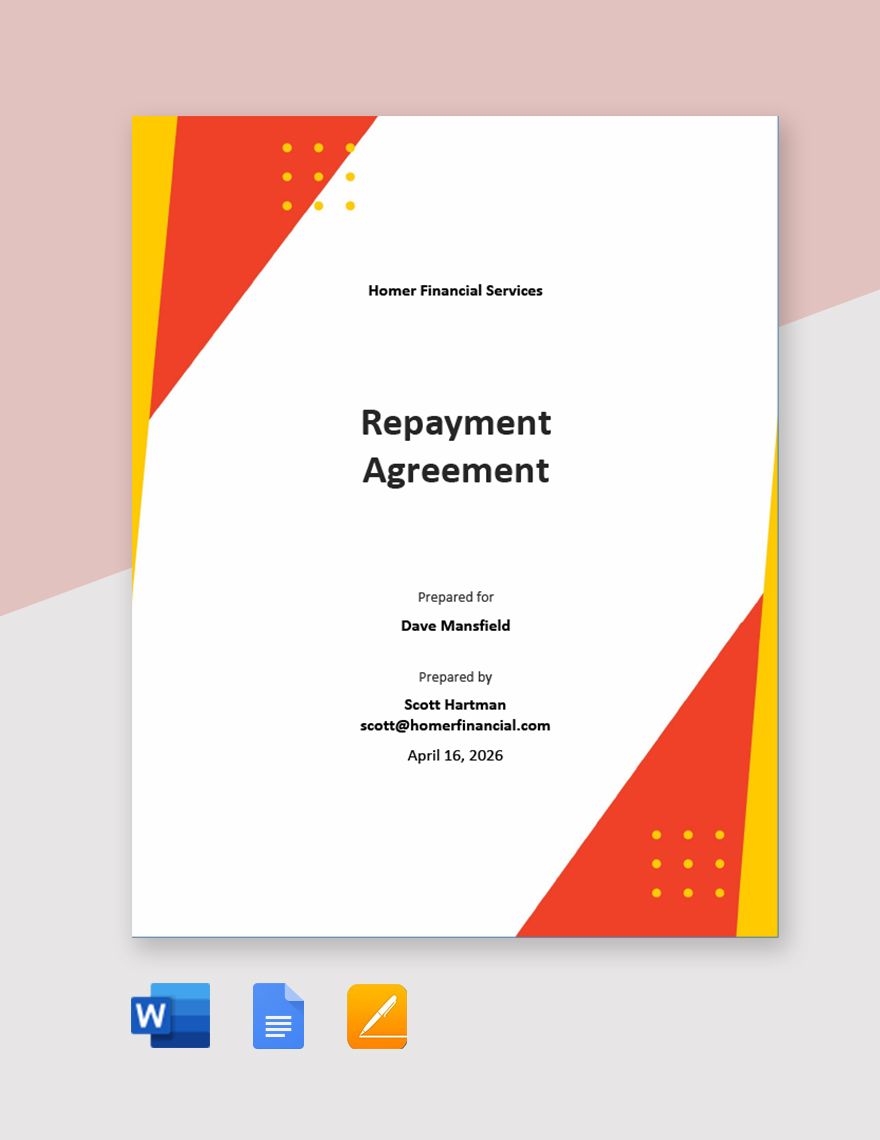 Sample Repayment Agreement Template