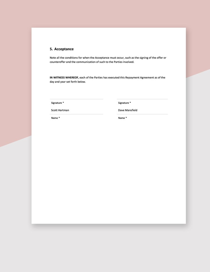 Free Sample Repayment Agreement Template Download in Word, Google