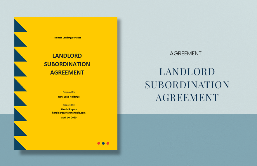 Landlord Subordination Agreement Template in Word, Google Docs, Apple Pages
