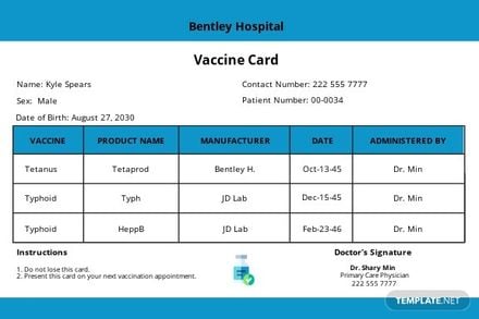 Digital Vaccine Card Template