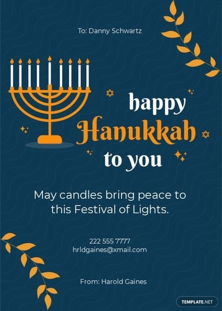 Hanukkah Gift Card Template in Word, Google Docs, Illustrator, PSD, Publisher
