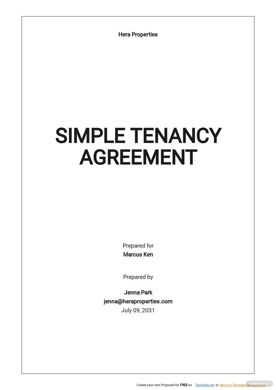 Free Free Simple Tenancy Agreement Template Google Docs Word Apple 