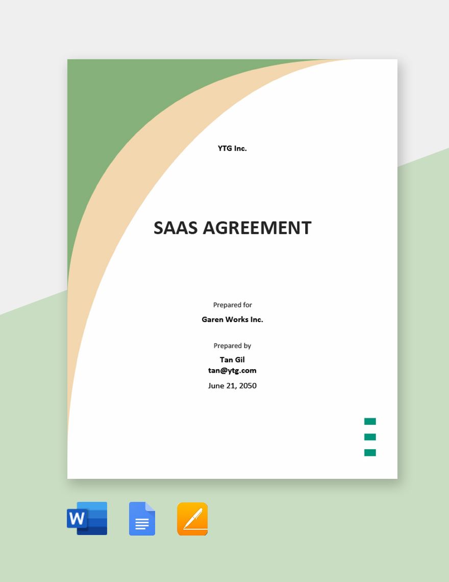 Simple SAAS Agreement Template