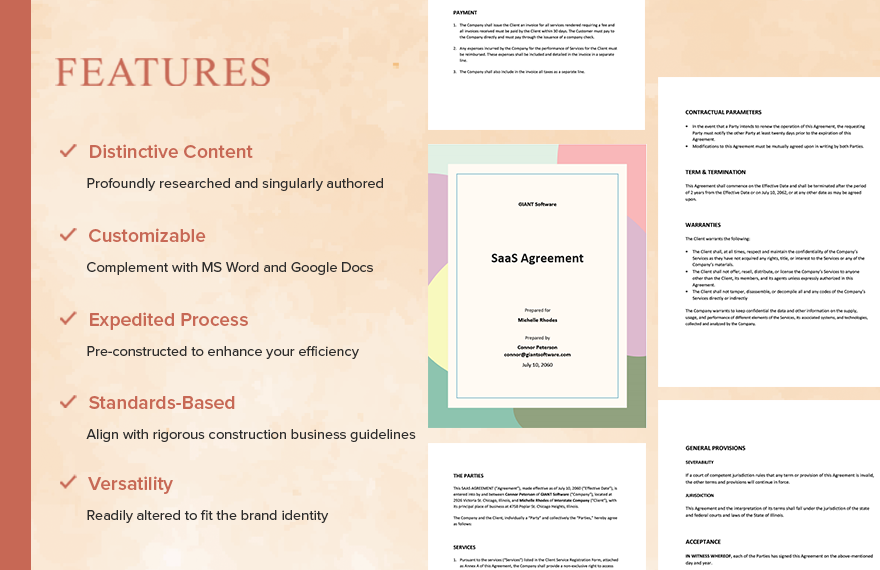SaaS Agreement Template in Word PDF Google Docs Pages Download