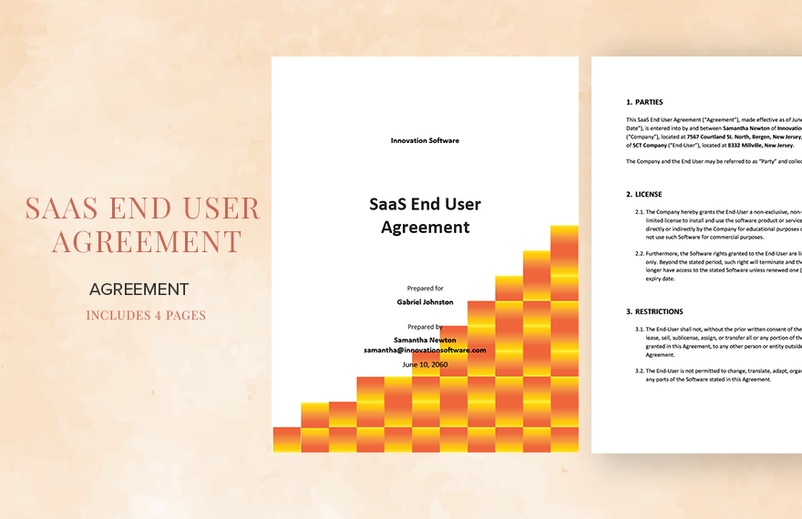 SaaS End User Agreement Template