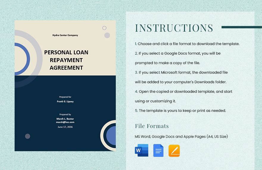 Personal Loan Repayment Agreement Template