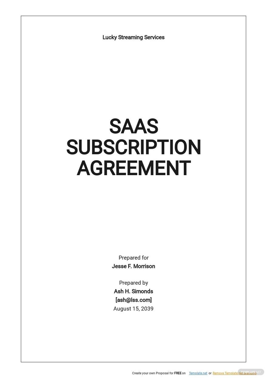 SAAS Subscription Agreement Template - Google Docs, Word, Apple Throughout saas subscription agreement template