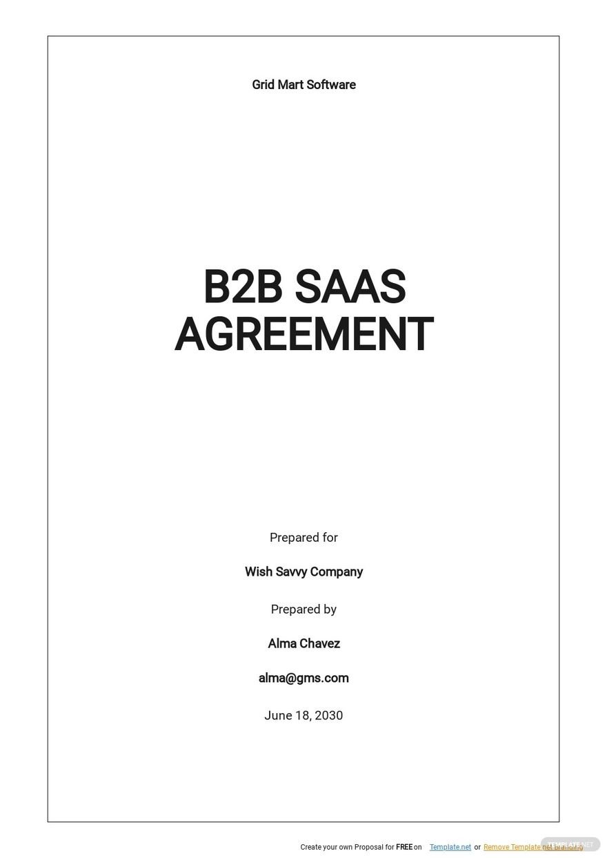 Free Simple SAAS Agreement Template Google Docs, Word, Apple Pages