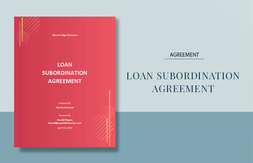 Loan Subordination Agreement Template