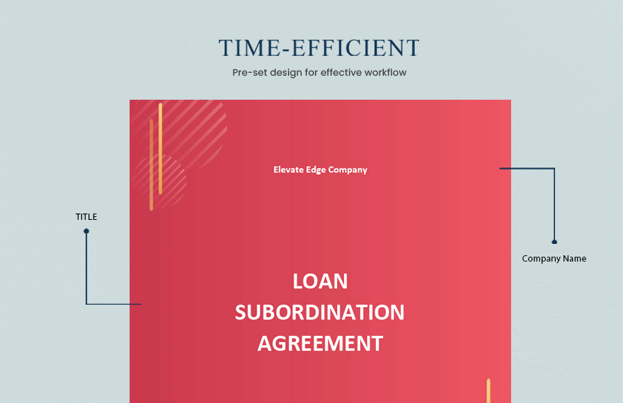 Loan Subordination Agreement Template