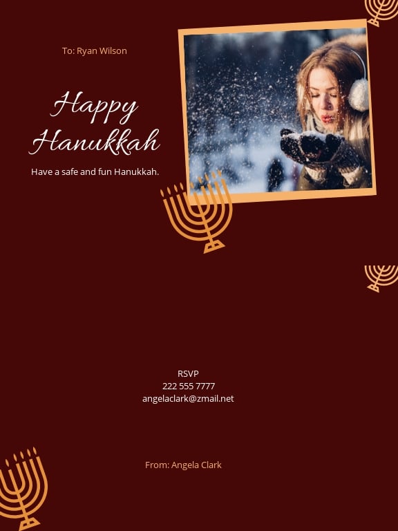 Photo Hanukkah Card Template