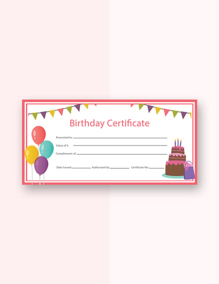 birthday gift certificate template word free download