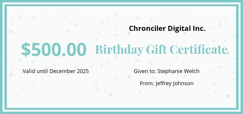 microsoft word birthday gift certificate template free