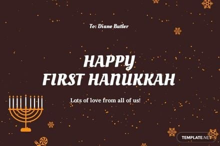 Free First Hanukkah Card Template in Word, Google Docs, Illustrator, PSD, Publisher