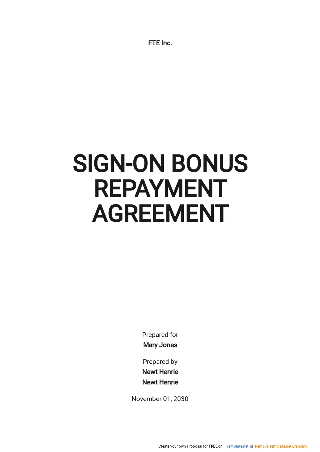 Bonus Agreement Template prntbl concejomunicipaldechinu gov co