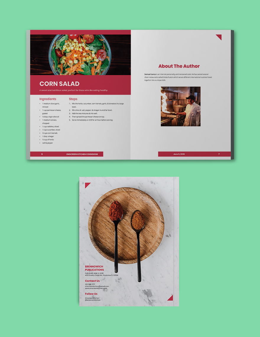 Online Kitchen Cookbook Template