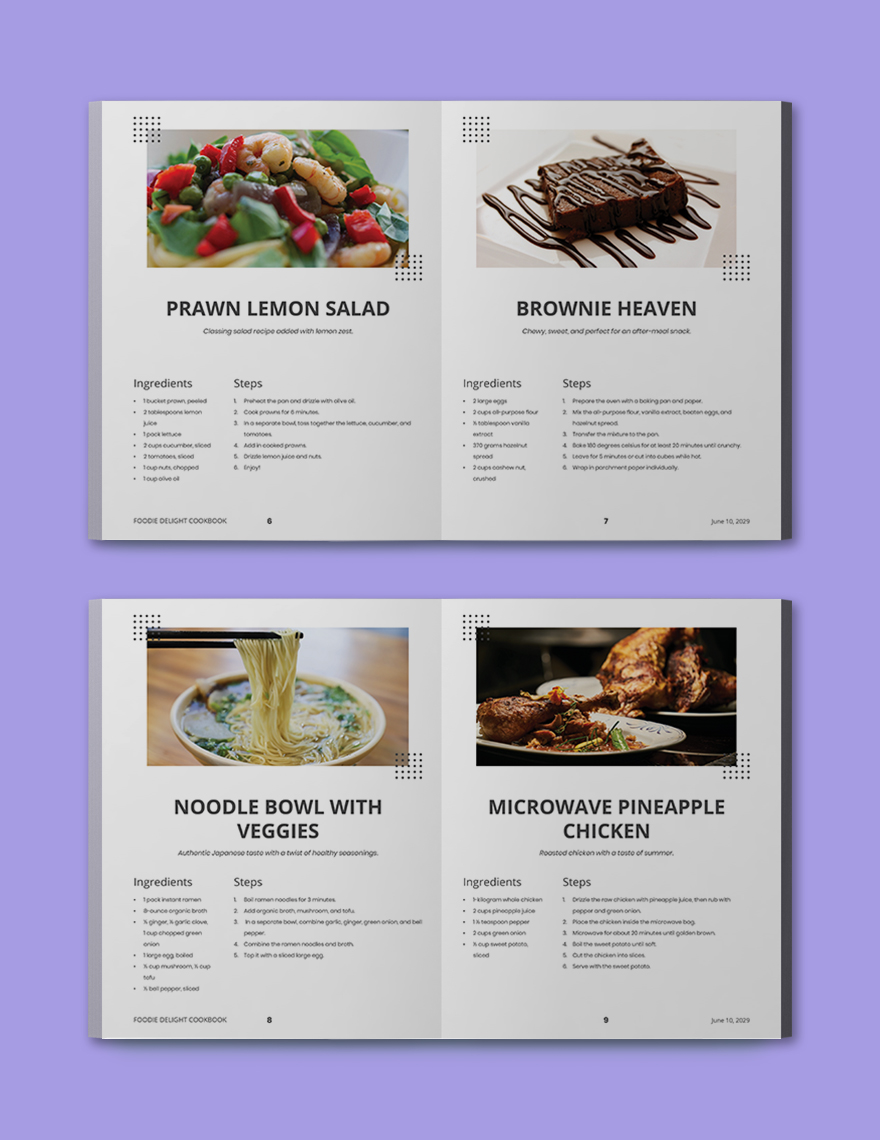 Modern Online Cookbook Template
