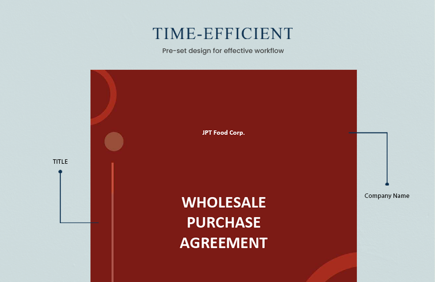 Wholesale Purchase Agreement Template