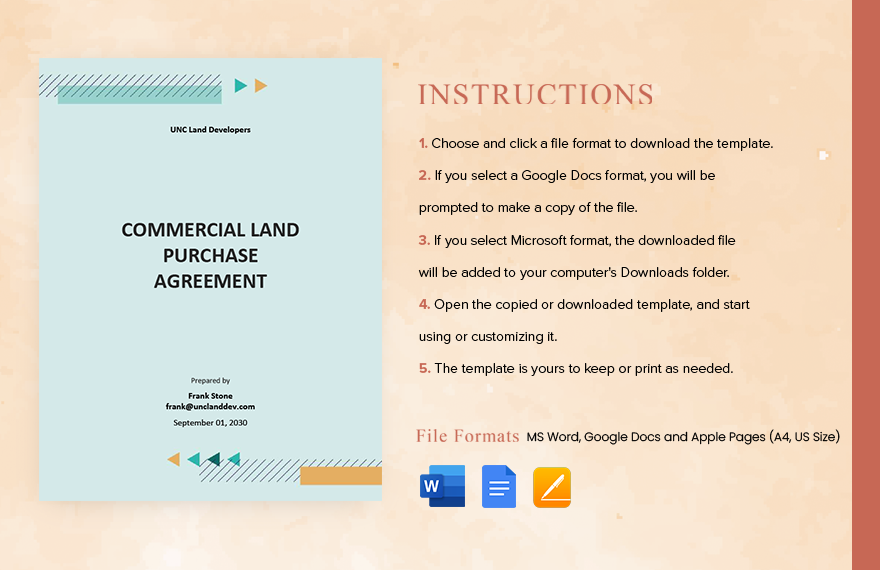 Commercial Land Purchase Agreement Template