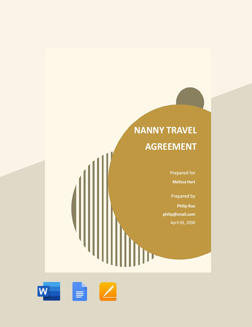 Nanny Travel Agreement Template