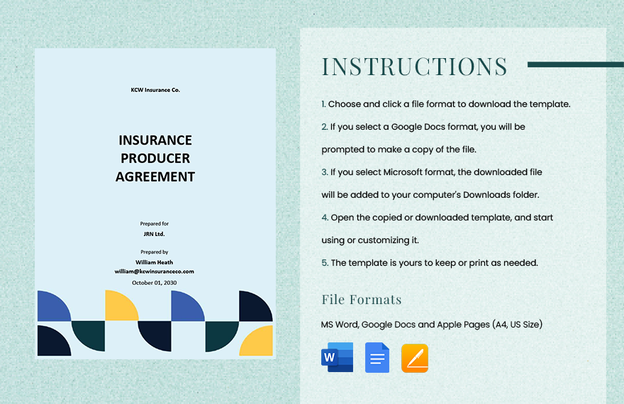 Insurance Producer Agreement Template